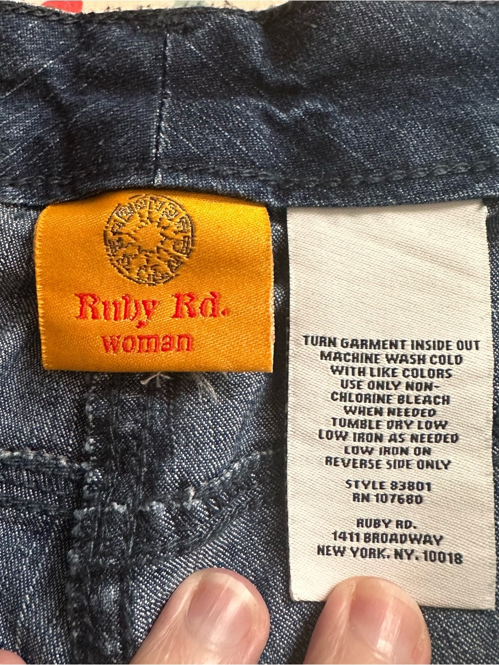 Ruby Rd. Dark Blue Distressed Straight Leg Jeans - Picture 4 of 4